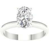 Pure Brilliance 14K White Gold 2 CTW Oval Solitaire Ring with IGI Certification