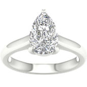 Pure Brilliance 14K White Gold 2 ct. Pear Solitaire Ring IGI Certified, Size 7