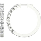 Pure Brilliance 14K White Gold 5 CTW Hoop Earrings with IGI Certification