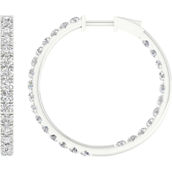 Pure Brilliance 14K White Gold 3 CTW Hoop Earrings with IGI Certification