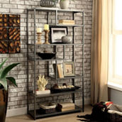 Furniture of America Zin 6 Shelf Gray Metal Bookcase