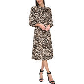 Calvin Klein Leopard Print Fit and Flare Dress