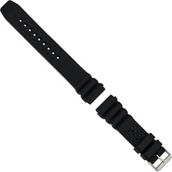 DeBeer 22mm Black Casio-Style Silicone Stainless Steel Buckle Watch Band 8.5 in.