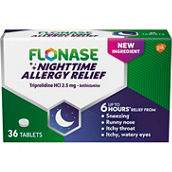 Flonase Nighttime Allergy Relief Tablets with Triprolidine HCI, 36 Coated Tablets