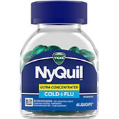Vicks NyQuil Ultra Concentrated Cold and Flu Nighttime Medicine, 48 LiquiCaps