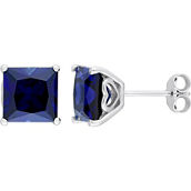 Sofia B. Princess Cut Created Blue Sapphire Stud Earrings with Heart Design