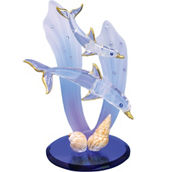 Glass Baron Dolphin and Baby Figurine