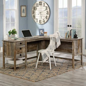 Sauder L Shaped Home Office Desk, Rustic Cedar