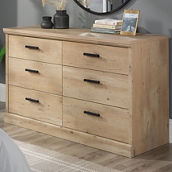 Sauder 6 Drawer Bedroom Dresser, Prime Oak