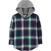 Carter's Toddler Boys Hooded Flannel Button Front Shirt