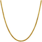 Inox Stainless Steel 18K Gold IP Wheat Chain Necklace