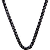 Inox Stainless Steel Black Ion Plated Bold Round Box Chain Necklace