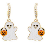 Halloween French Wire Earrings Rhinestone Ghost Pumpkin