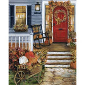 Inkstry Welcome Fall Porch Canvas Giclee Wall Art