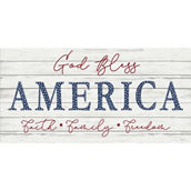 Inkstry In Wood Grain God Bless America Canvas Giclee Wall Art