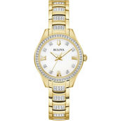 Bulova Women's Crystal White Dial Stainless Steel Watch 28.5mm 98L306