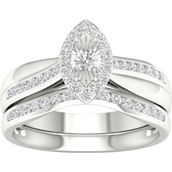 10K White Gold 1/2 CTW Diamond Bridal Set Size 7