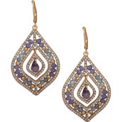 Lonna & Lilly Goldtone Blue Crystal Beaded Chandelier Earrings