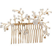 Lonna & Lilly Goldtone White Flower Branch Hair Comb