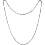 Sterling Silver 24 in. Oval Box Chain, 030 Gauge