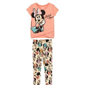 Disney Toddler Girls Minnie Mouse Jersey Top and Leggings 2 pc. Set