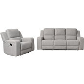 Abbyson Maggie Fabric Manual Reclining Sofa and Recliner 2 pc. Set