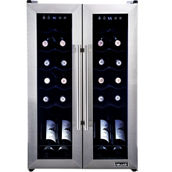 Newair French Door Freestanding 24 Bottle Wine Cooler Refrigerator