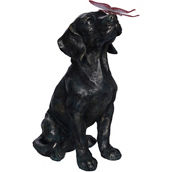 Sinomart 15 in. MGO Sitting Dog with Acrylic Butterfly