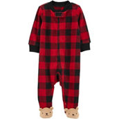 Carter's Baby Boys Holiday Bear Zip Up Fleece Sleep and Play