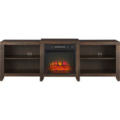 Crosley Furniture Ronin Low Profile TV Stand with Fireplace 69 in.