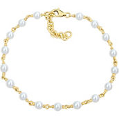 Sofia B. 10K Yellow Gold Cultured Freshwater Pearl 7.25 in. Station Bracelet