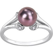 Sofia B. Sterling Silver Black Cultured Freshwater Pearl and White Topaz Ring