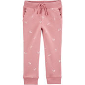 OshKosh B'gosh Toddler Girls Floral Heart Print Pull On Fleece Pants