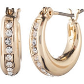 Lauren Ralph Lauren Goldtone Crystal 14mm Sculpted Hoop Earrings