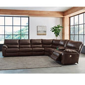 Leather+ by Ashley Family Circle 4 pc. Power Reclining Sectional with RAF Console