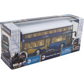 Daron New York City MTA Double Decker Bus Pullback Toy with Lights and Sound