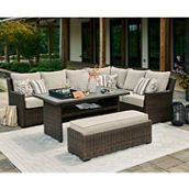 Signature Design by Ashley Brook Ranch 2 pc. Outdoor Set: Sofa Sectional, Table