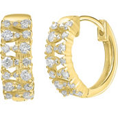 Luxle 14K Gold 3/5 CTW Diamond Hoop Earrings