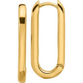 14K Yellow Gold Rectangular Hoop Earrings