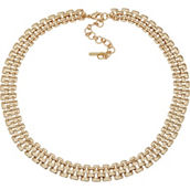 Nine West Goldtone Weave Chain Collar Necklace