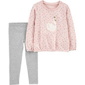 Carter's Baby Girls Amour Top and Leggings 2 pc. Set