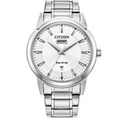 Citizen Men's Classic Eco-Drive Stainless Steel Bracelet Watch AW0100-51A