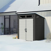 Suncast Modernist 6 ft. x 5 ft. Peppercorn Walls and Passive Doors Storage Shed