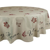 Design Imports 70 in. Round Rustic Leaves Print Tablecloth