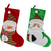 Design Imports Santa and Snowman Stocking 2 pc. Set