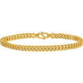 24K Pure Gold 5mm Solid Curb Chain 7.5 in. Bracelet