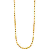 24K Pure Gold 24K Yellow Gold Solid Square 3mm Barrel Link 18 in. Chain
