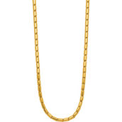 24K Pure Gold 24K Yellow Gold 3.2mm Solid Medium Round Barrel Link 18 in. Chain
