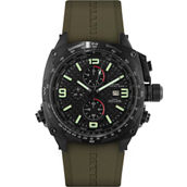 MTM Special Ops Men's Cobra Black Carbon Lumi Dial Green Rubber III Watch