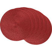 Design Imports Metallic Red Round Polypropylene Woven Placemat 6 pk.